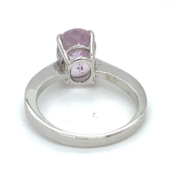 Pink Kunzite 3.49ct Solid 18K White Gold Ring